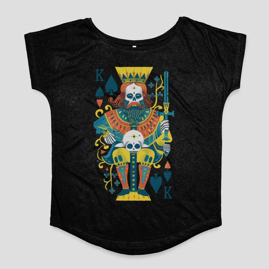 Artistic Skull King Playing Card Design Shirt