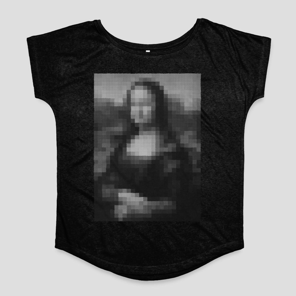 Pixelated Mona Lisa Graphic Tee Shirt