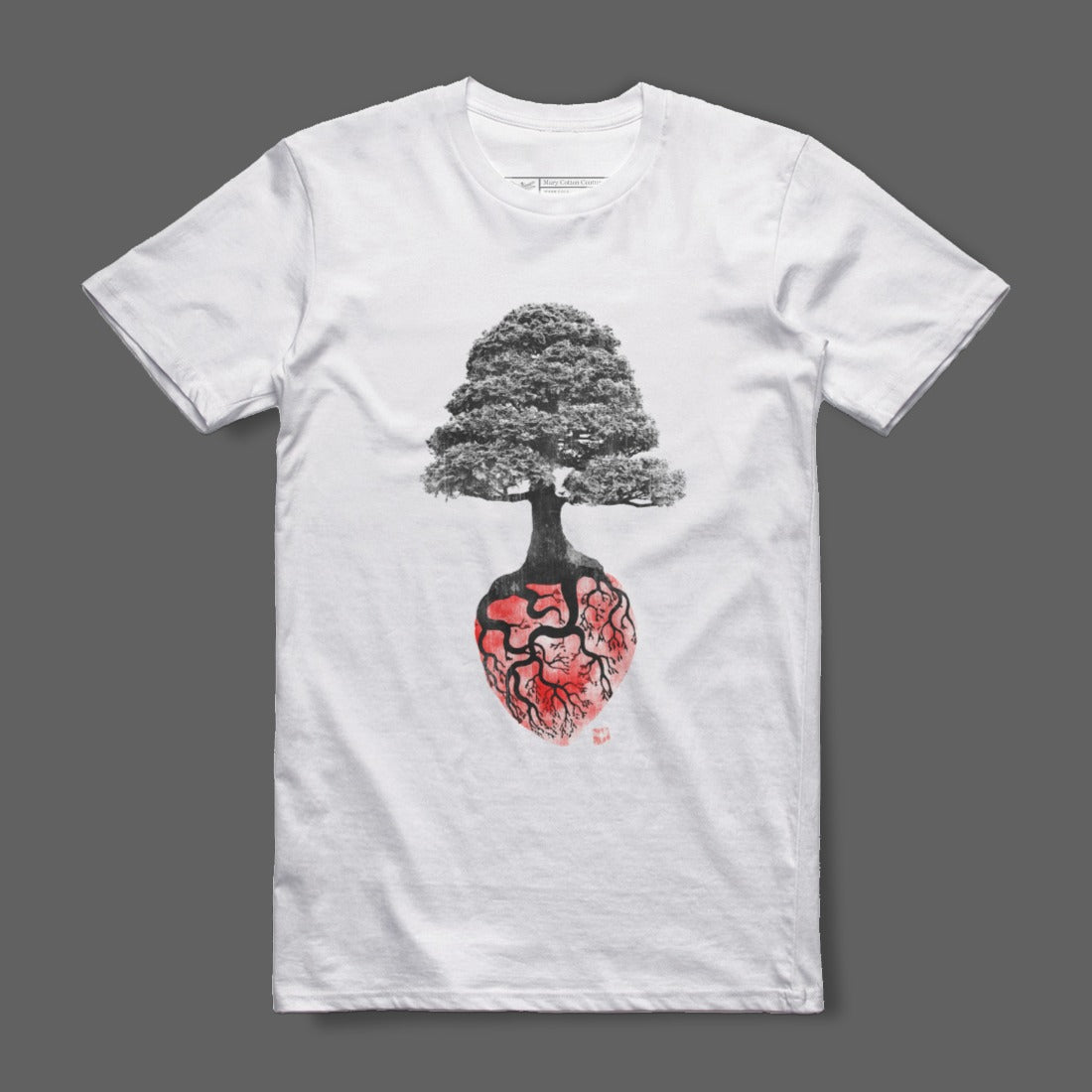 Tree Growing from Heart Artistic Graphic T-Shirt