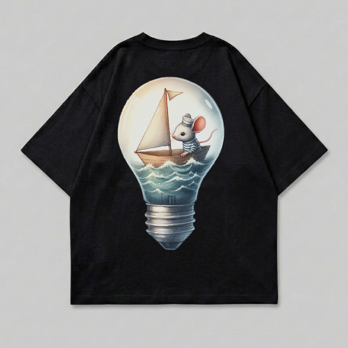 Sailor Mouse Boat Lightbulb Waves Black product type