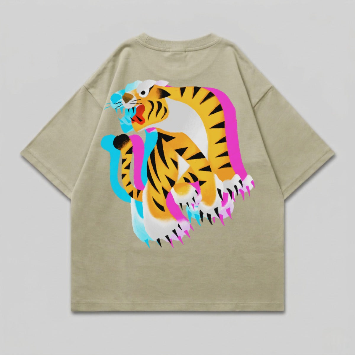 Vibrant Roaring Tiger Neon Graphic T-Shirt product type