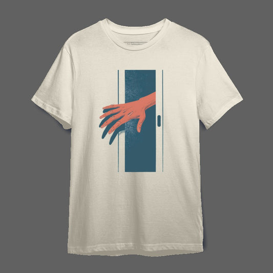 Creepy Hand Reaching From the Door Graphic T-shirt
