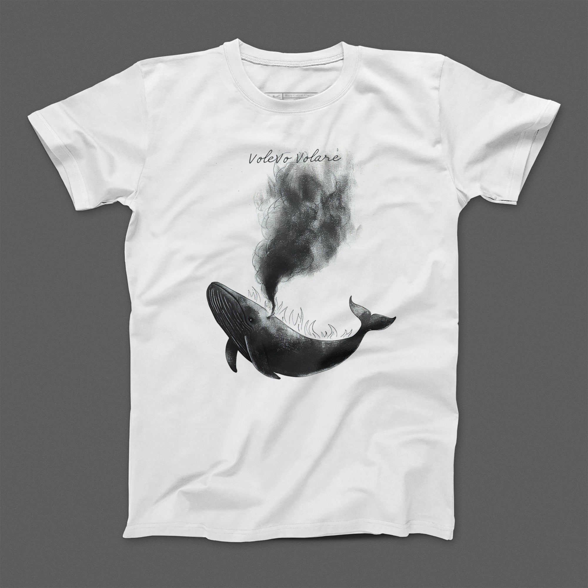 Volevo Volare Whale Graphic T-Shirt for Casual Wear
