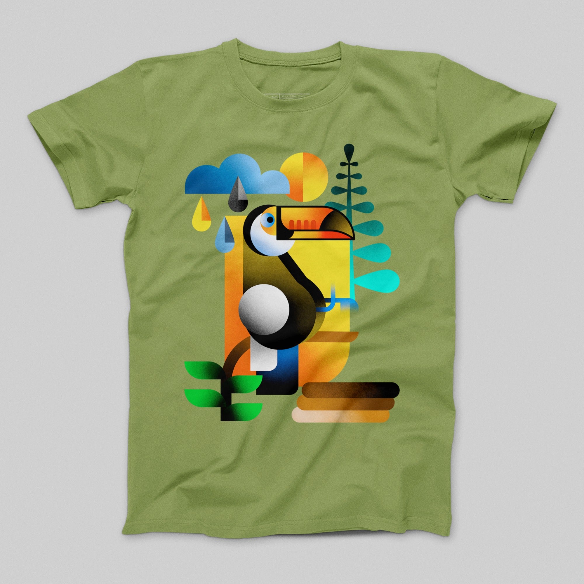 Colorful Abstract Toucan and Nature Art T-Shirt