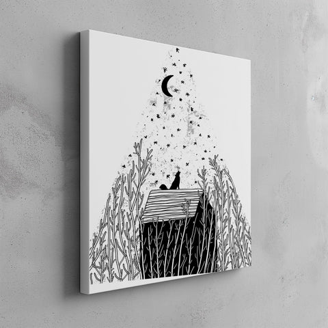 Quadro canvas Moon White