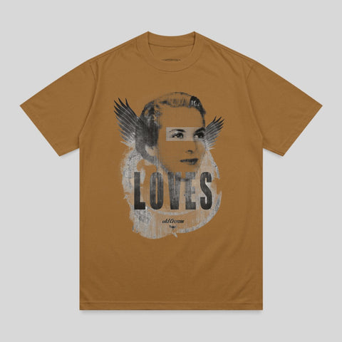 LOVES Old Cream Angel Face Masked Eyes t-shirt