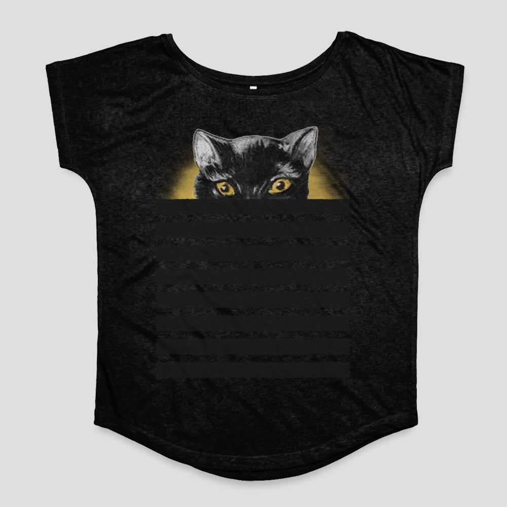 Black Cat Design with Yellow Eyes Shirt