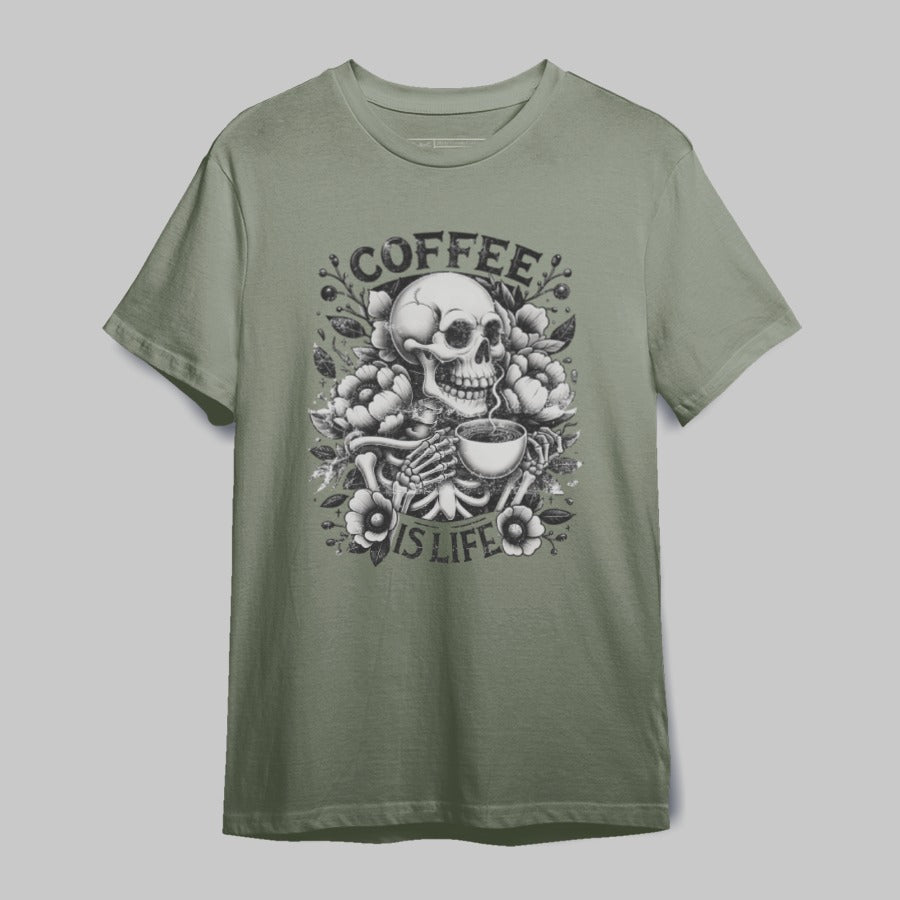 Coffee Is Life Skeleton Graphic Tee product