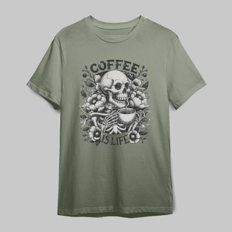 Coffee Is Life Skeleton Graphic Tee product