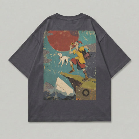 Jester Dog Cliff Red Sun Adventure Graphic product type