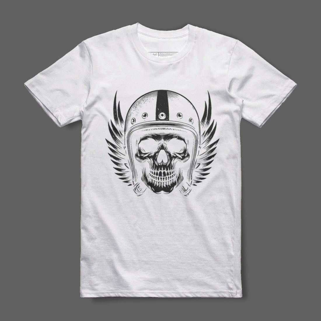 Skull with Helmet and Wings Graphic T-Shirt Product