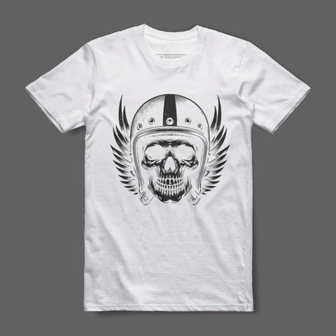 Skull with Helmet and Wings Graphic T-Shirt Product