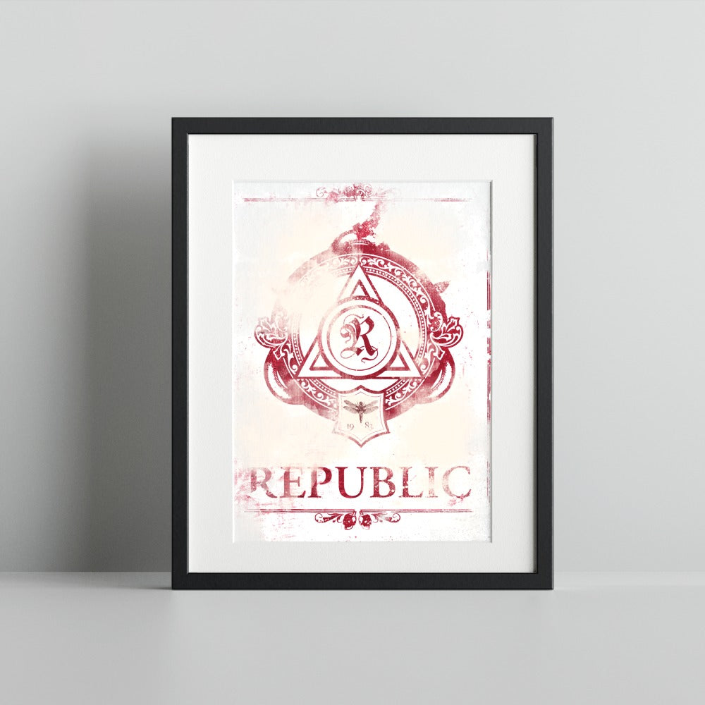 Vintage Republic Emblem Framed Wall Art Decor Print