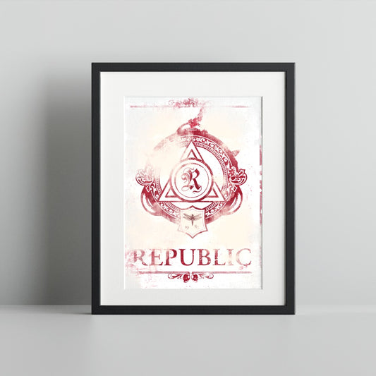 Vintage Republic Emblem Framed Wall Art Decor Print