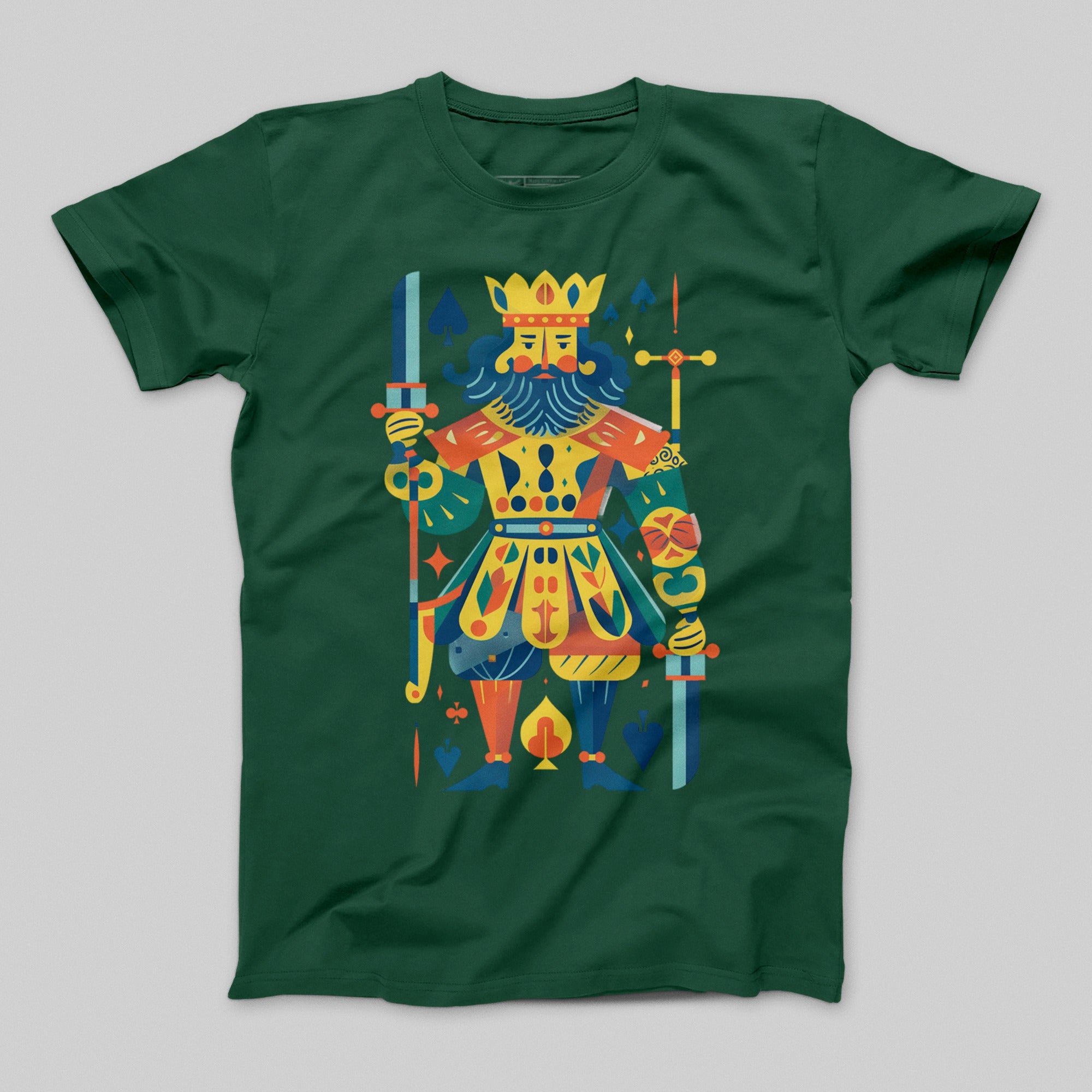 Vibrant King of Spades Graphic Design T-shirt