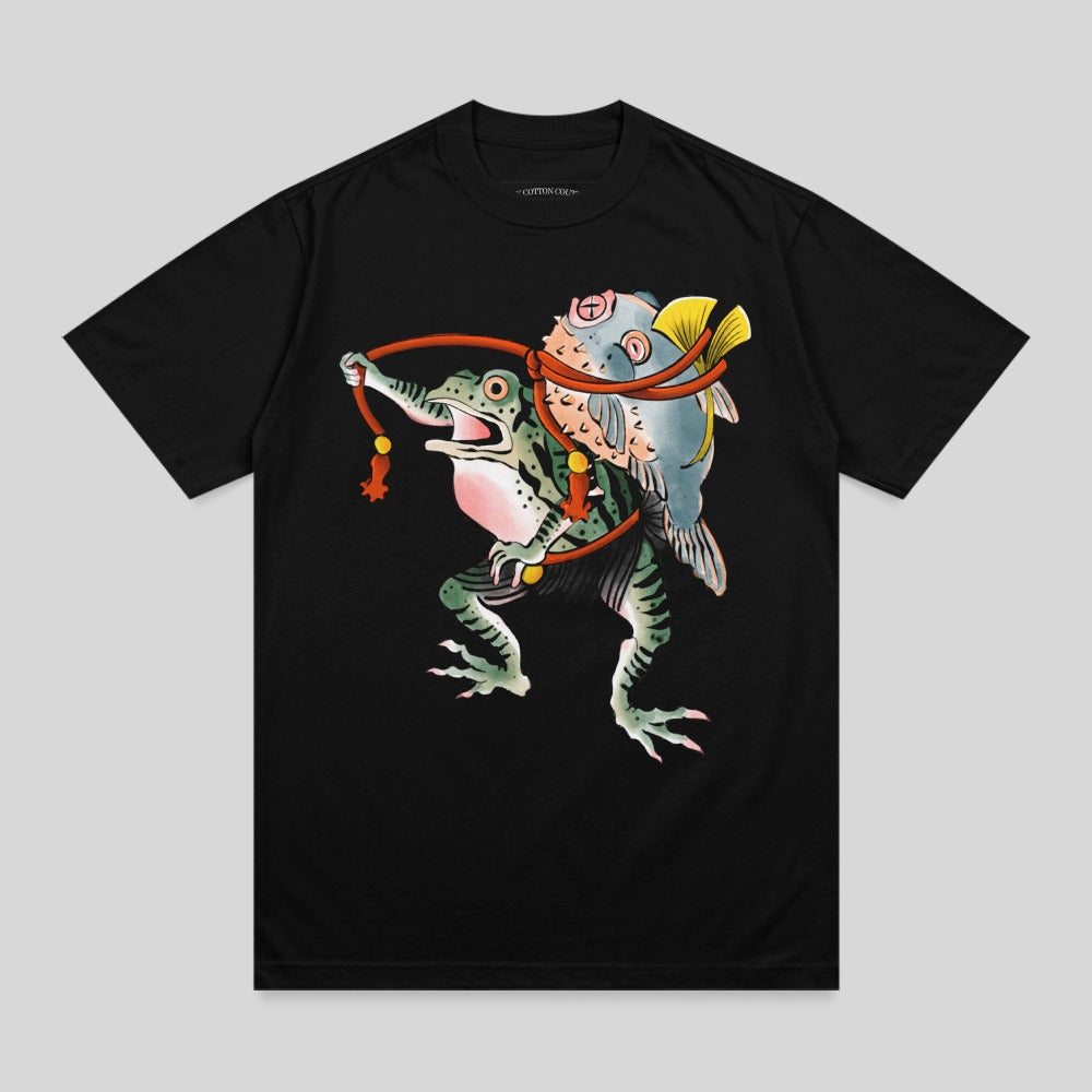 Japanese Ukiyo-e Frog Carrying Fish Design product type