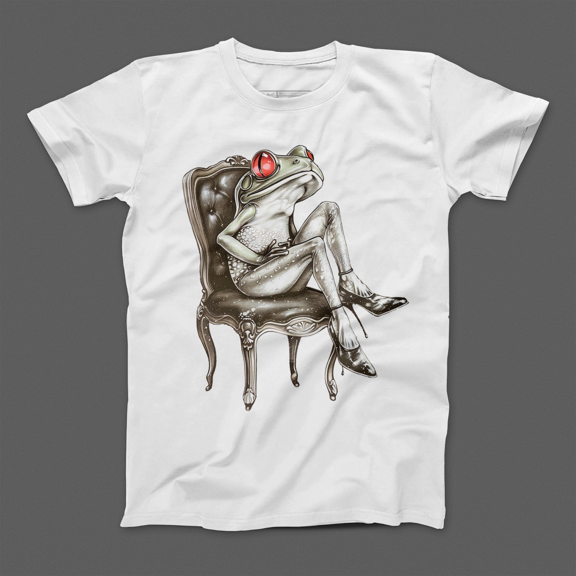 Cool Frog Sitting on Vintage Chair T-shirt Product