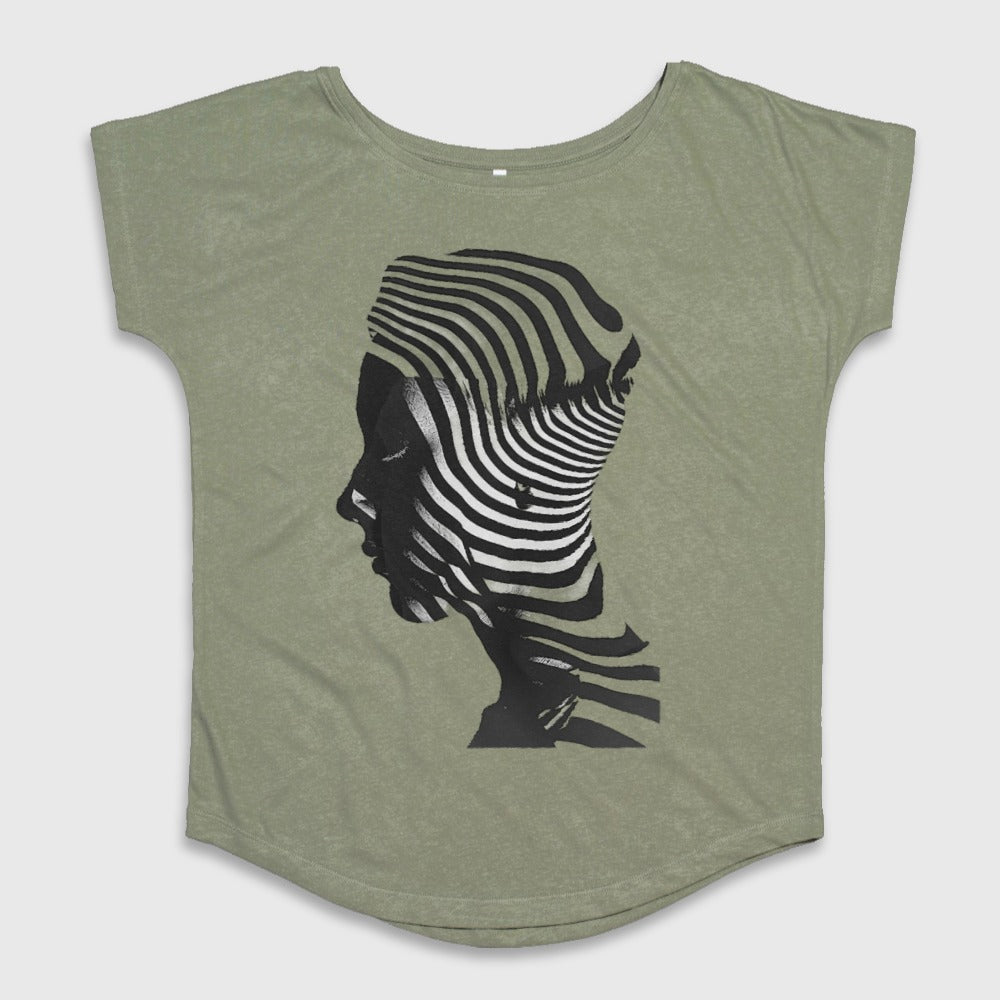 Abstract Stripe Silhouette Graphic Tee for Unique Look