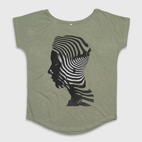 Abstract Stripe Silhouette Graphic Tee for Unique Look