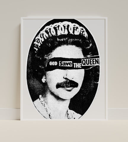 God Save The Queen Unique Art Print Wall Decor