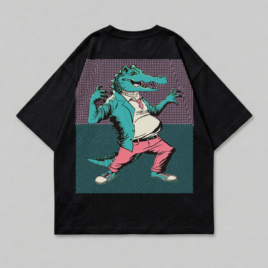 Vibrant Alligator Cartoon Figure Art Statement product type
Alligator design, Crocodile graphic, Cartoon character, Animal illustration, Retro style, Vintage print, Pop art inspired, Unique design, Bold graphic, Quirky aesthetic, Reptile art, Colorful print, Halftone pattern, Teal pink design, Purple background, Statement piece, Fun graphic, Art print, Creature feature, Imaginative design