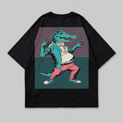 Vibrant Alligator Cartoon Figure Art Statement product type
Alligator design, Crocodile graphic, Cartoon character, Animal illustration, Retro style, Vintage print, Pop art inspired, Unique design, Bold graphic, Quirky aesthetic, Reptile art, Colorful print, Halftone pattern, Teal pink design, Purple background, Statement piece, Fun graphic, Art print, Creature feature, Imaginative design