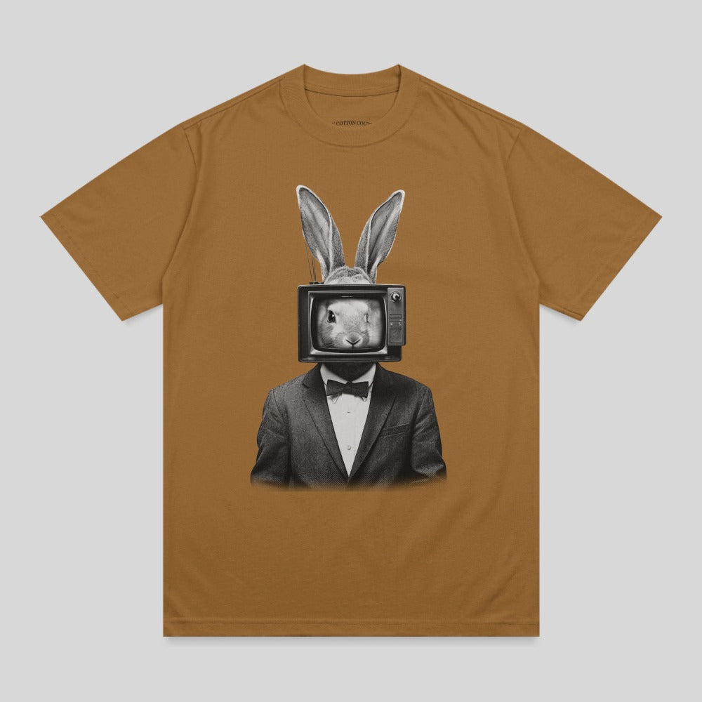 Eccentric Rabbit TV Head Suit Design Brown product type