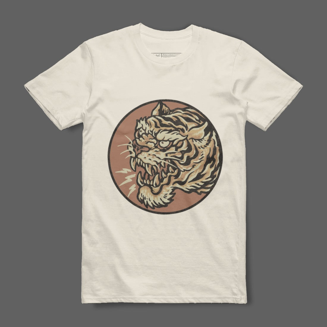 Fierce Tiger Graphic Round Logo Premium T-Shirt