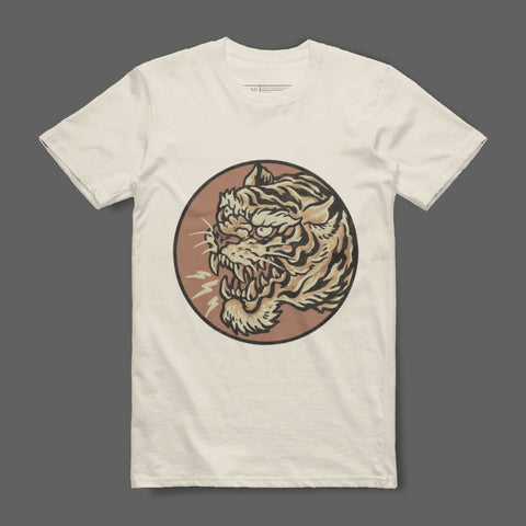 Fierce Tiger Graphic Round Logo Premium T-Shirt