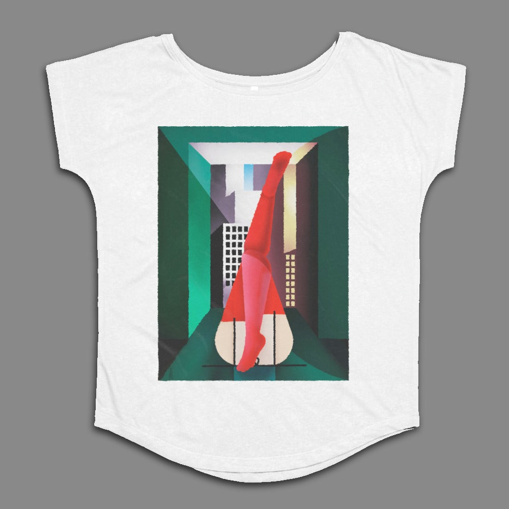 Abstract Cityscape Art on White T-Shirt Product