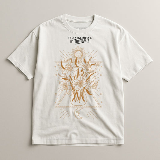 Artistic Floral Graphic Design Unisex Tee Shirt