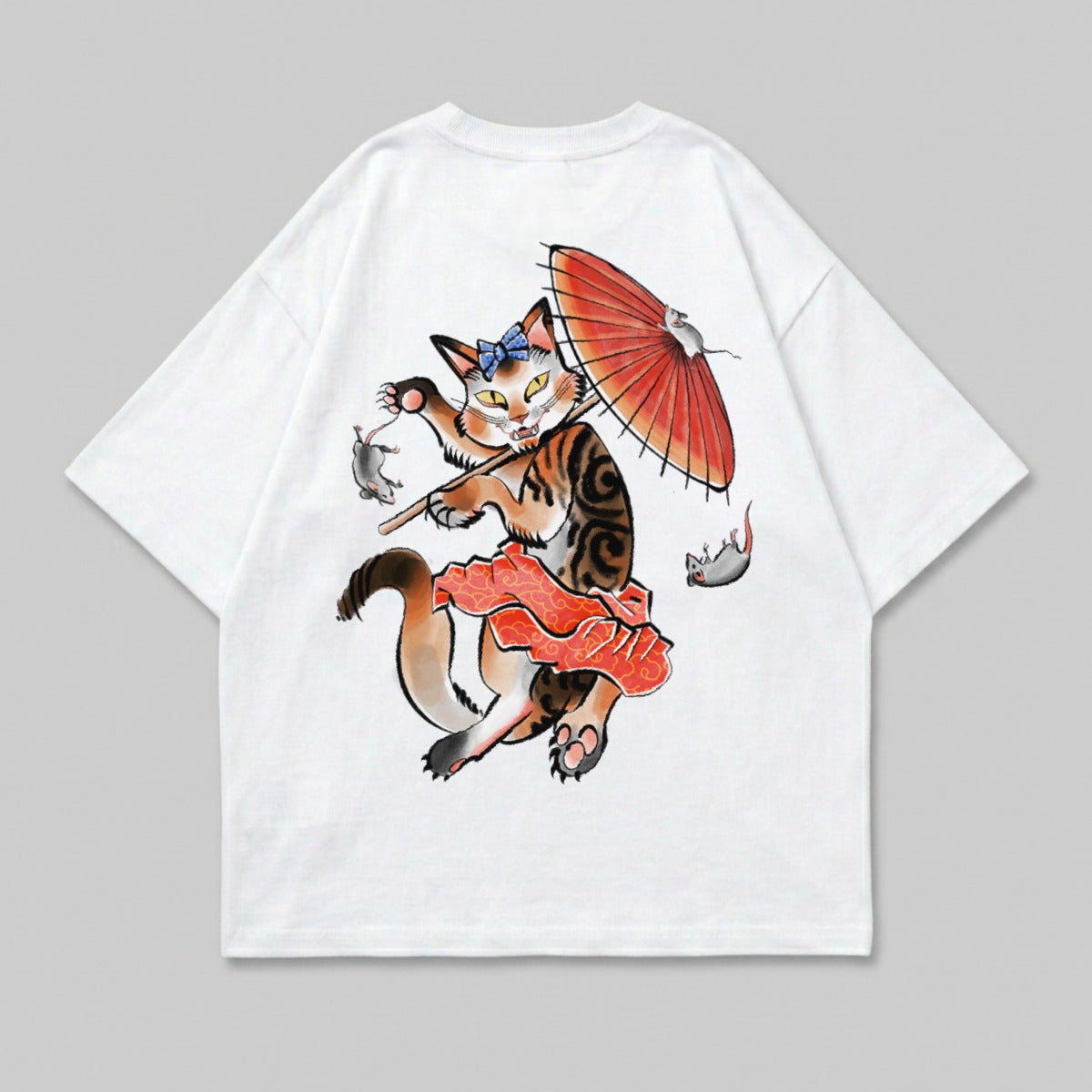 Japanese Style Dancing Cat Umbrella Mice product type
Cat Art Print, Japanese Style, Ukiyo-e Inspired, Umbrella Cat, Feline Graphic, Mice Design, Tabby Cat, Animal Lover, Artistic Design, Unique Graphic, Asian Folklore, Cute Cat, Traditional Art, Red Umbrella, Playful Cat, Illustrative Art, Graphic Tee Design, Whimsical Cat, Cartoon Style, Japanese Tattoo Art
