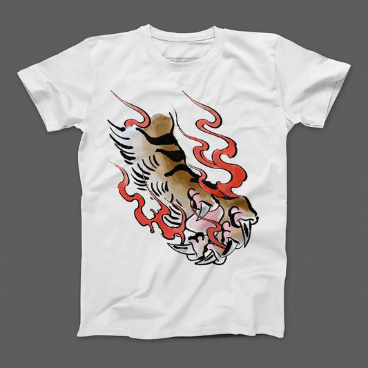 Fiery Tiger Claw Graphic Print T-shirt product