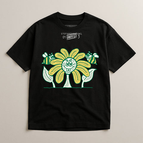 Colorful Flower Graphic with Bees Cozy Apparel Piece