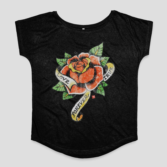 Love Forever True Rose Graphic Tee Shirt
