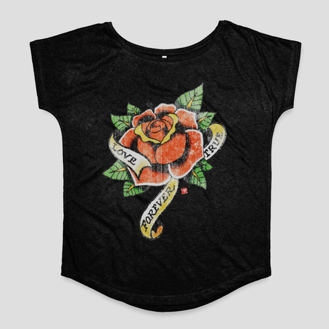 Love Forever True Rose Graphic Tee Shirt