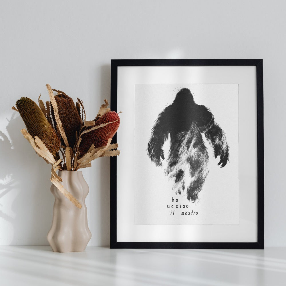 Ho Ucciso Il Mostro Bigfoot Art Print Wall Decor