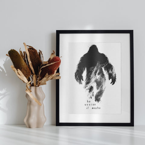 Ho Ucciso Il Mostro Bigfoot Art Print Wall Decor