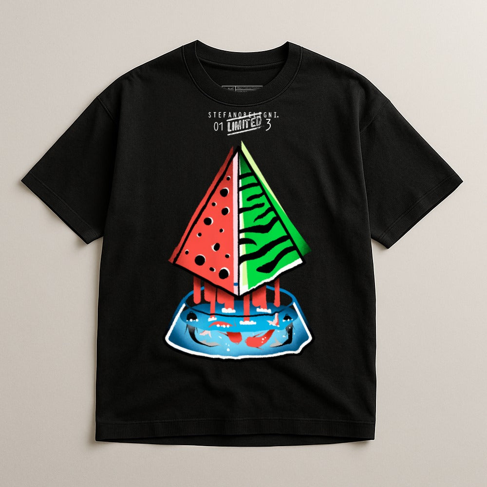 Unique Graphic Tee with Colorful Fruit Design