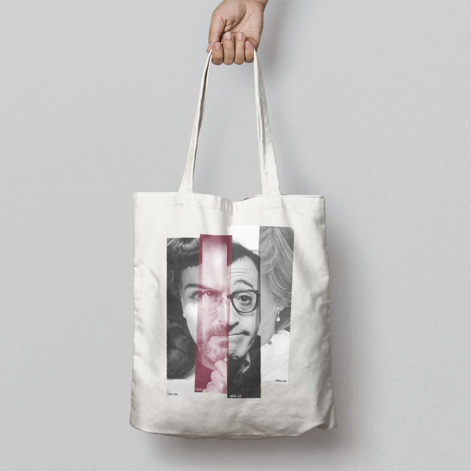 Unique Tote Bag with Artistic Face Collage Design