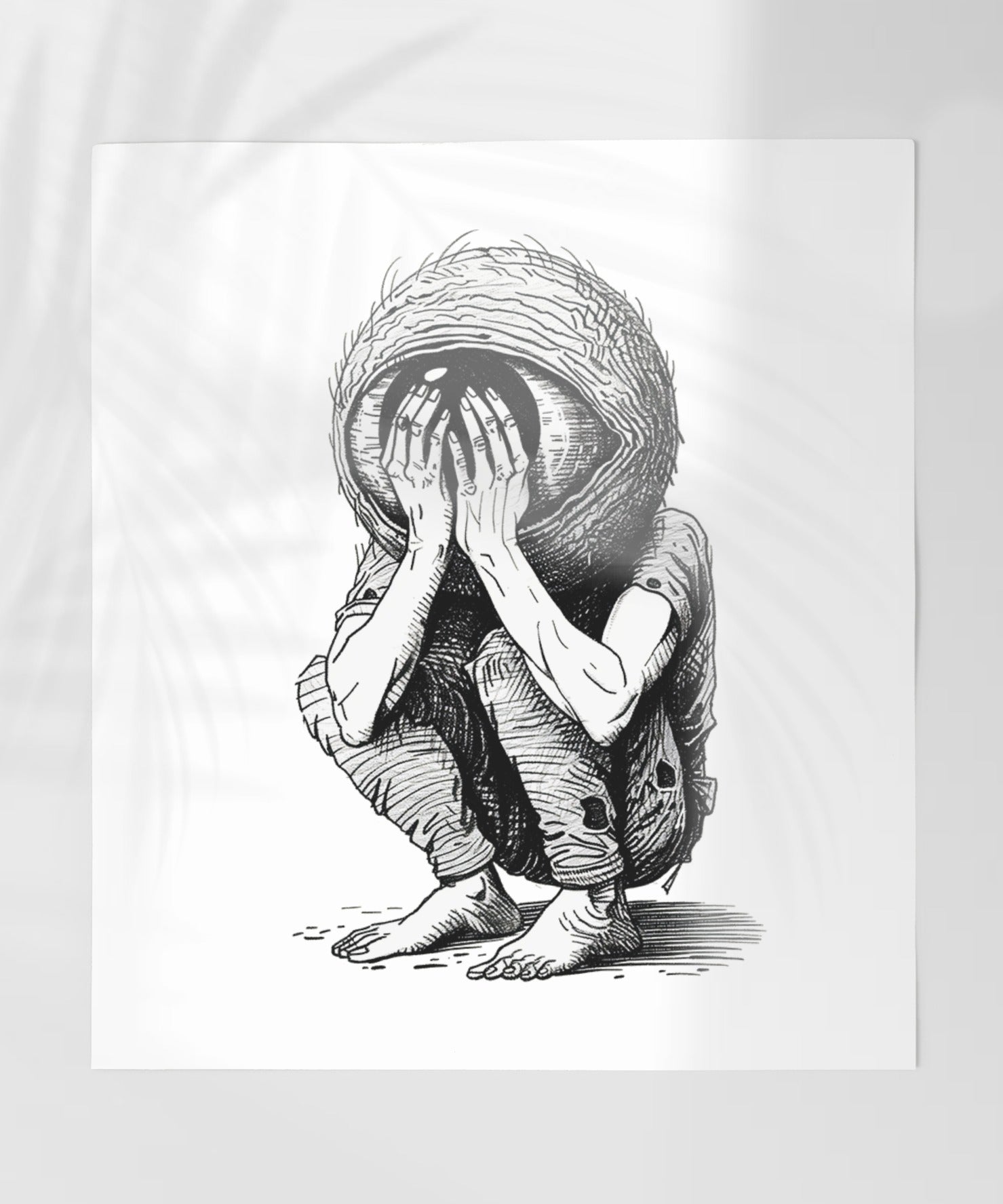 Mysterious Creature Hiding Illustration Art Print