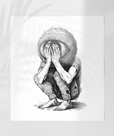 Mysterious Creature Hiding Illustration Art Print