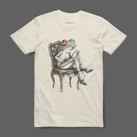 Funny Frog Sitting on a Chair Graphic Tee
