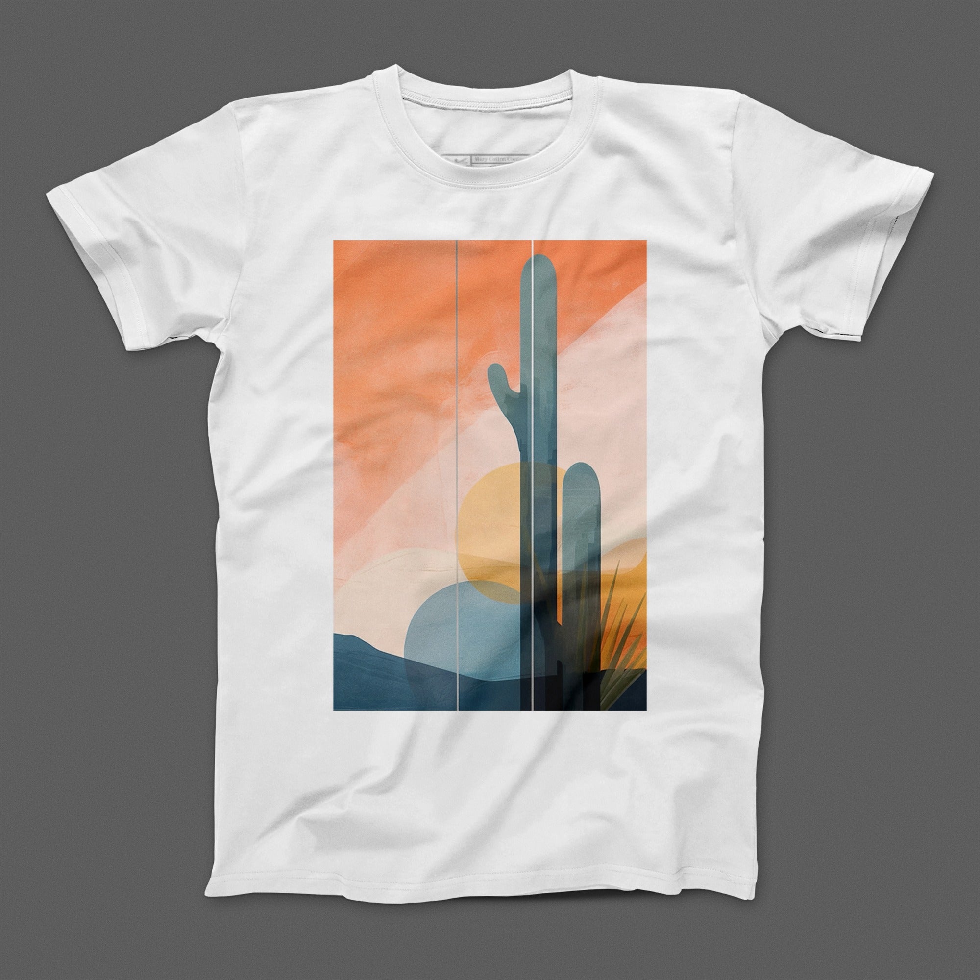 Abstract Desert Cactus Landscape Graphic T-Shirt