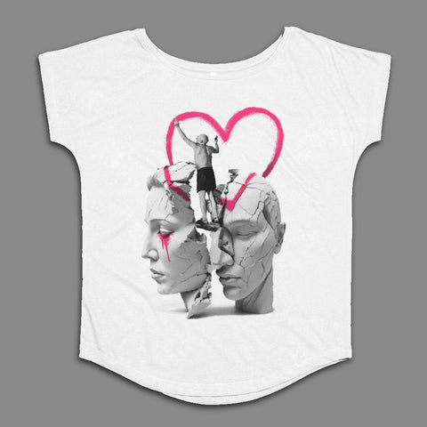 Abstract Art with Sculptures and Pink Heart T-Shirt