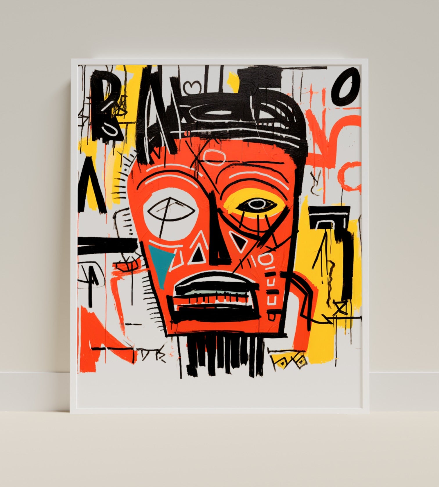 Abstract Modern Art Print Colorful Face Wall Décor