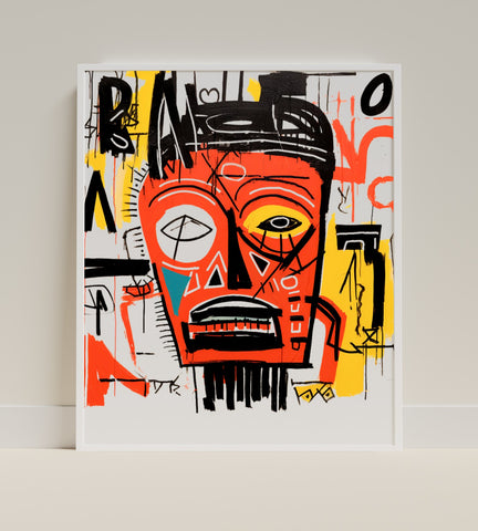 Abstract Modern Art Print Colorful Face Wall Décor