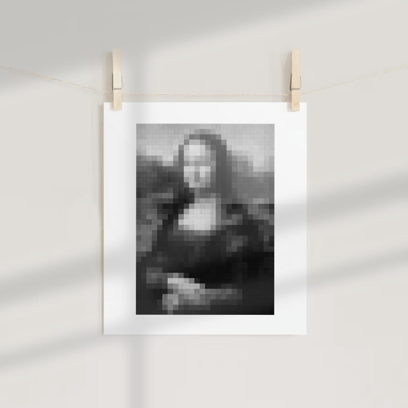 Pixelated Mona Lisa Art Print Perfect for Home Decor