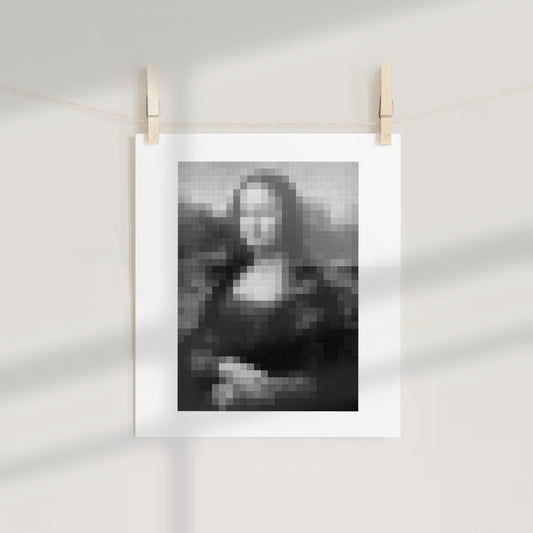 Pixelated Mona Lisa Art Print Perfect for Home Decor