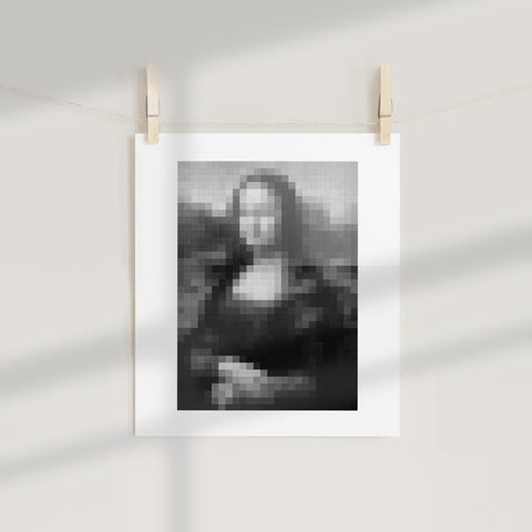 Pixelated Mona Lisa Art Print Perfect for Home Decor